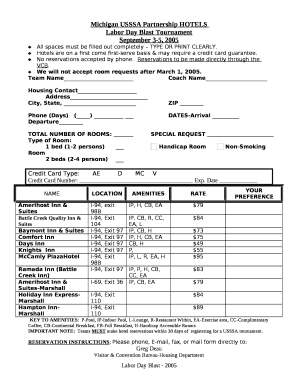 Michigan USSSA Partnership HOTELS