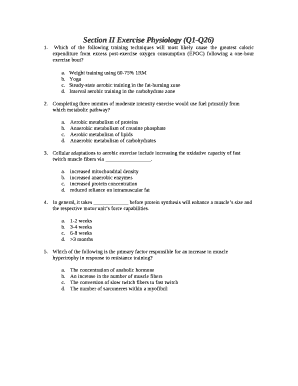 Section II Exercise Physiology (Q1-Q26)