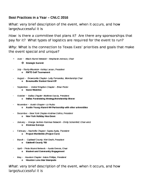 What: very brief description of the event, when it occurs, and how large/successful it is