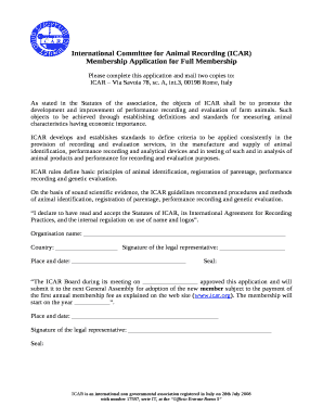 Membership Application for Full Membership