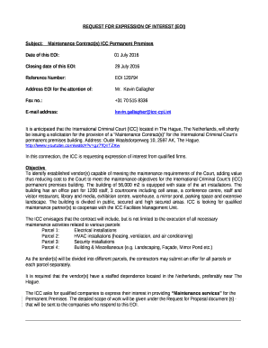Subject:Maintenance Contract(s) ICC Permanent Premises