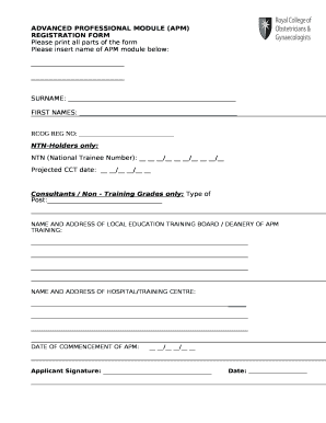 ADVANCED PROFESSIONAL MODULE (APM)