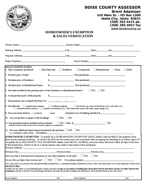 &amp; SALES VERIFICATION