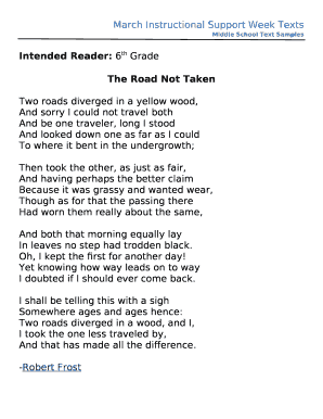 March Instructional Support Week Texts