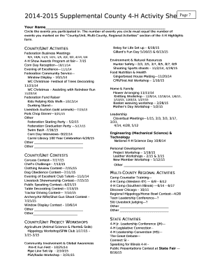 2014-2015 Supplemental County 4-H Activity Sheet - web extension ...