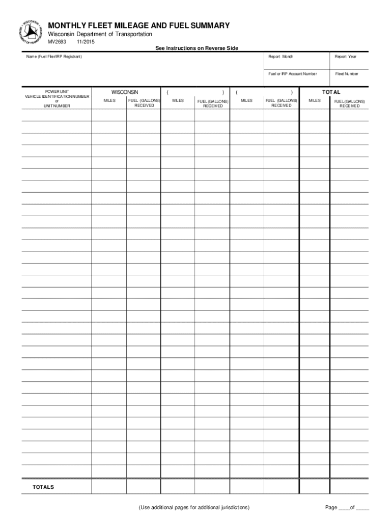 monthly fuel summary Preview on Page 1