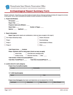 PROJECT CHECKLIST:Please fill out a copy of this checklist and include it with your initial report submission,(including with management summaries or draft reports)
