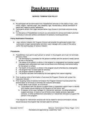 No participant will be terminated from PossAbilities services on the basis of race, color, creed, religion, national origin, sex, disability, age, marital status, sexual orientation or status with regard to public assistance