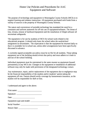 Home Use Policies and Procedures for AAC