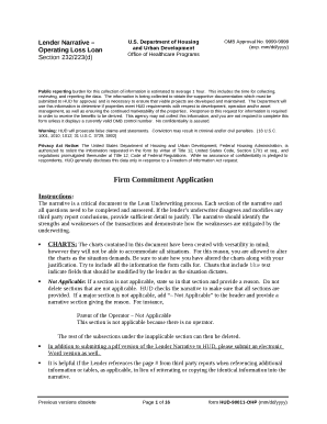 Lender Narrative Operating Loss Loan