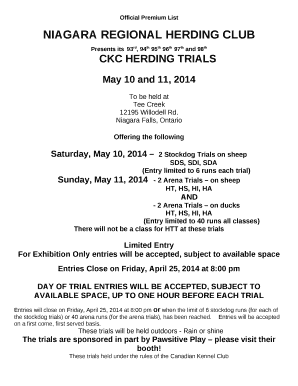 NIAGARA REGIONAL HERDING CLUB