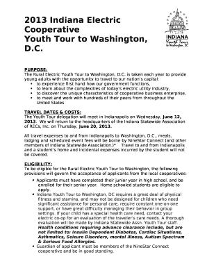 Is taken each year to provide young adults with the opportunity to travel to our nations capital: