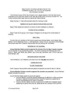 The Common Council of the City of Auburn met in regular session in the City Hall Council Chambers at 210 East Ninth Street on this 16th day of May 2016, at the hour of 6:00 P