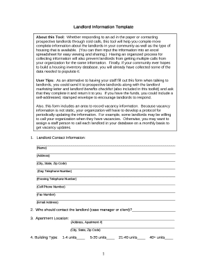 Landlord Information Template