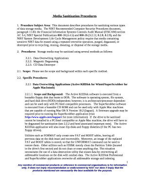 Media Sanitization Procedures