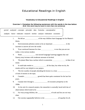 Educational Readings in English