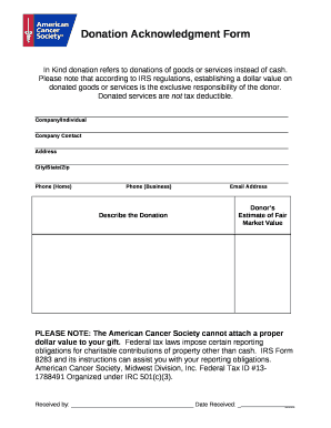 Donation Acknowledgment Form