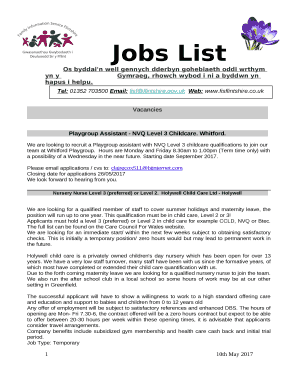 Jobs List