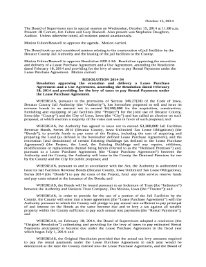The Board of Supervisors met in special session on Wednesday, October 15, 2014 at 11:00 a