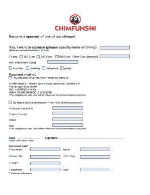 Become a sponsor of one of our chimps
