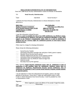 Form SSA-3288 Social Security Administration Consent for Release of Information