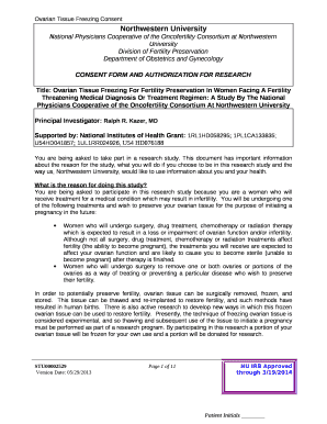 CONSENT FORM AND AUTHORIZATION FOR RESEARCH