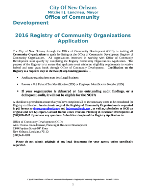 City of New Orleans Office of Community Development Mitchell J ...