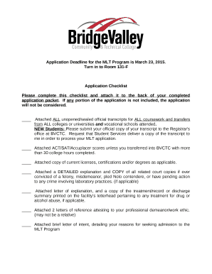 Application Deadline for the Nursing Program is ... - BridgeValley