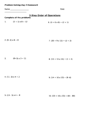 Problem Solving Day 2 Homework