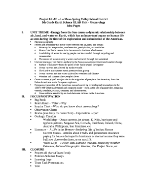 5th Grade Earth Science GLAD Unit - Meteorology