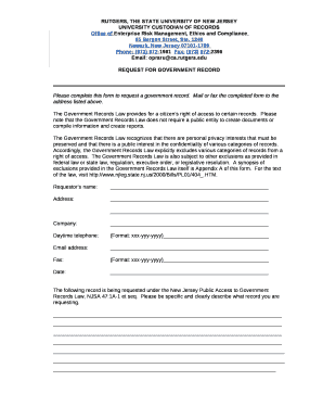 UNIVERSITY CUSTODIAN OF RECORDS