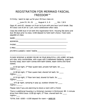 REGISTRATION FOR MERMAID FASCIAL FREEDOM