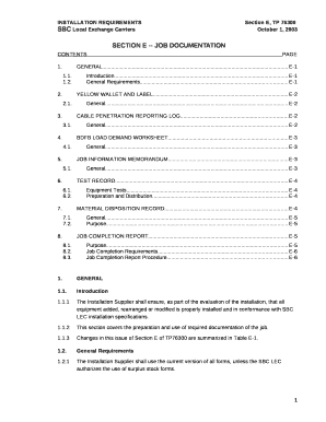 SECTION E-- JOB DOCUMENTATION