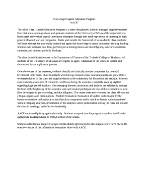 Allen Angel Capital Education Program
