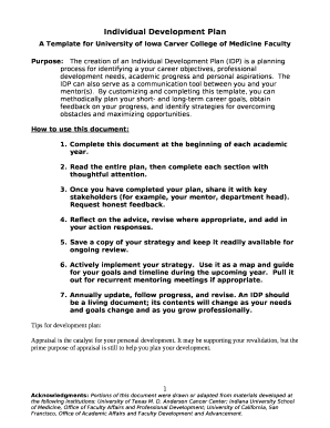 A Template for University of Iowa Carver College of Medicine Faculty