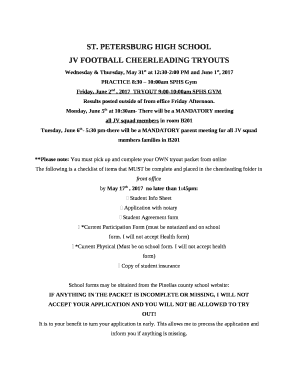 JV FOOTBALL CHEERLEADING TRYOUTS
