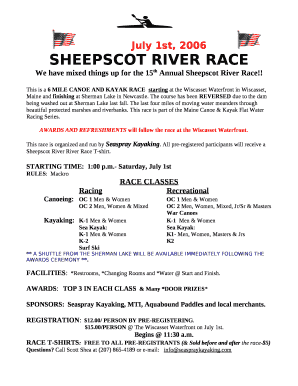 We have mixed things up for the 15th Annual Sheepscot River Race