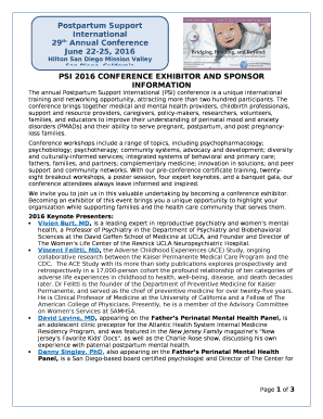 PSI 2016 CONFERENCE EXHIBITOR AND SPONSOR INFORMATION
