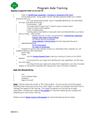 Supplies (suggested-adapt as you see fit):
