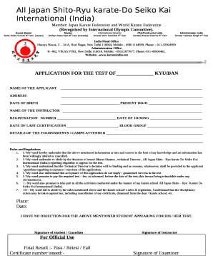 Member: Japan Karate Federation and World Karate Federation