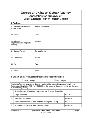 Minor Change / Minor Repair Design