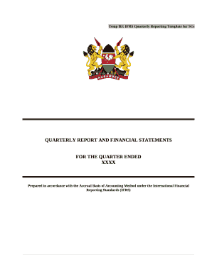 QUARTERLY REPORT AND FINANCIAL STATEMENTS
