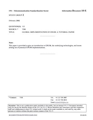 ITU - Telecommunication Standardization SectorInformation Document 10-E