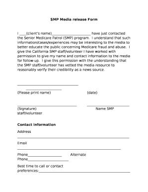 SMP Media release Form