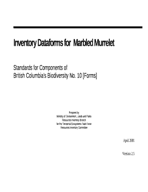 Inventory Dataforms for Marbled Murrelet