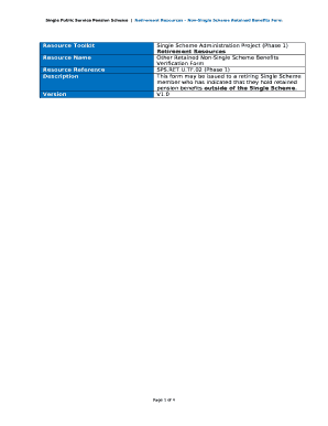 Other Retained Non-Single Scheme Benefits Verification Form