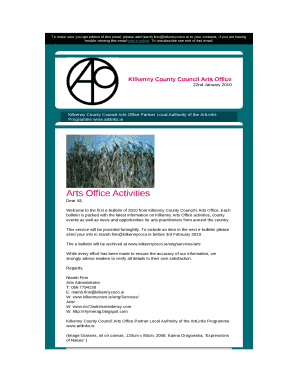 Welcome to the first e-bulletin of 2010 from Kilkenny County Council's Arts Office