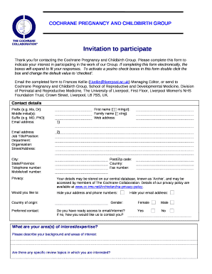 COCHRANE PREGNANCY AND CHILDBIRTH GROUP