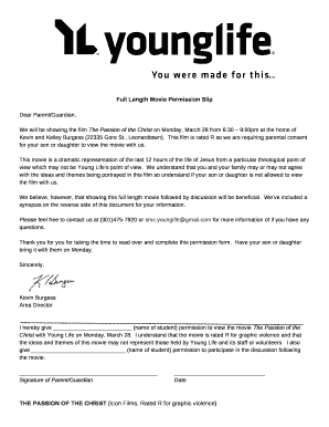 Full Length Movie Permission Slip