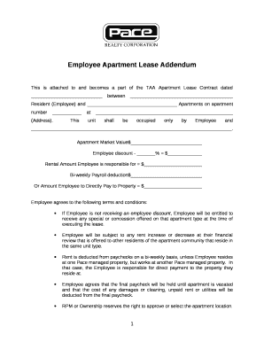 Employee lease addendum